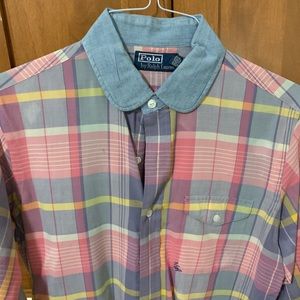 Polo Ralph Lauren plaid button up custom look